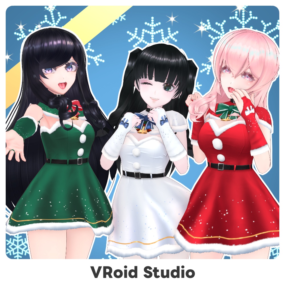 【#VRoid 4色】サンタドレス'22 Santa Dress Outfit