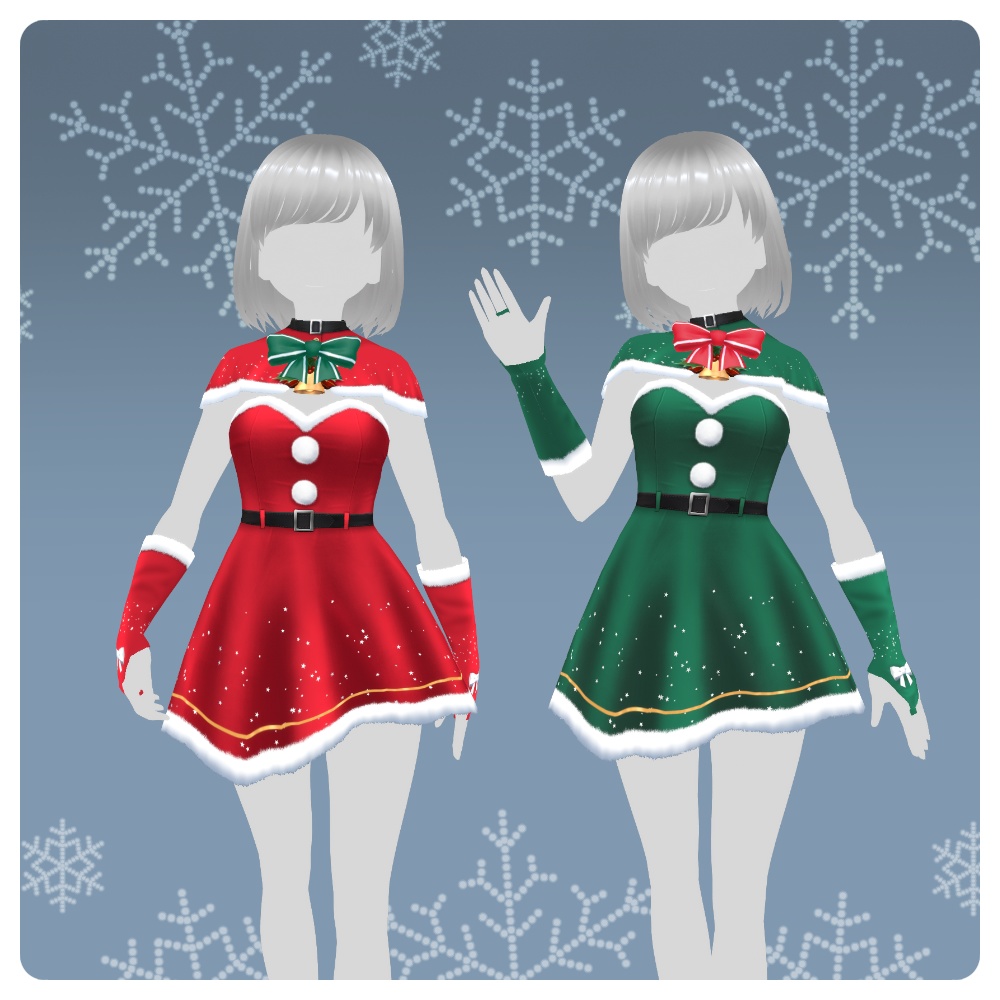 【#VRoid 4色】サンタドレス'22 Santa Dress Outfit