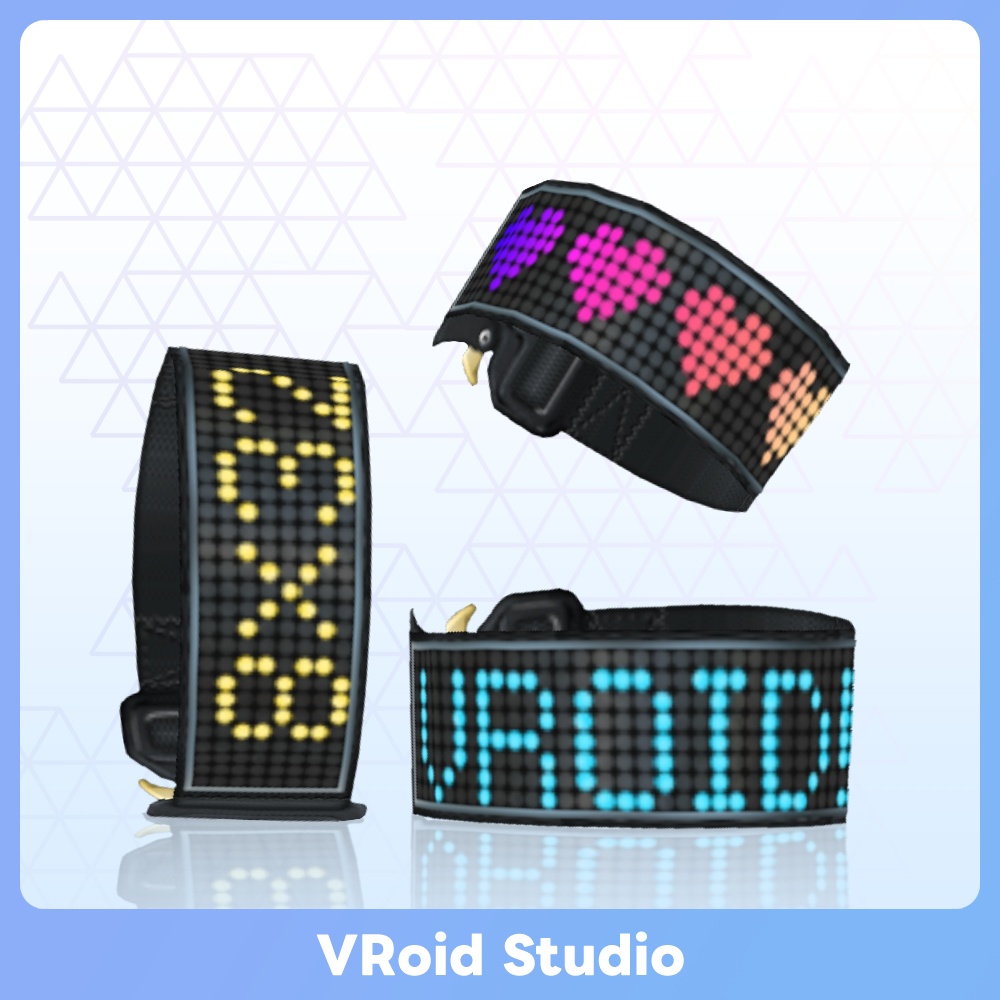 【#VRoid 9色 表示部編集可】ドットマトリクス アームバンド LED Armband