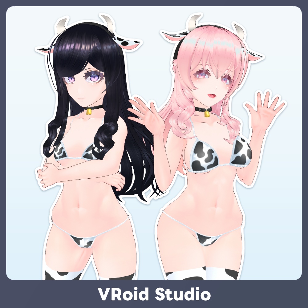 【#VRoid 】牛柄ビキニ Cow Bikini Swinwear