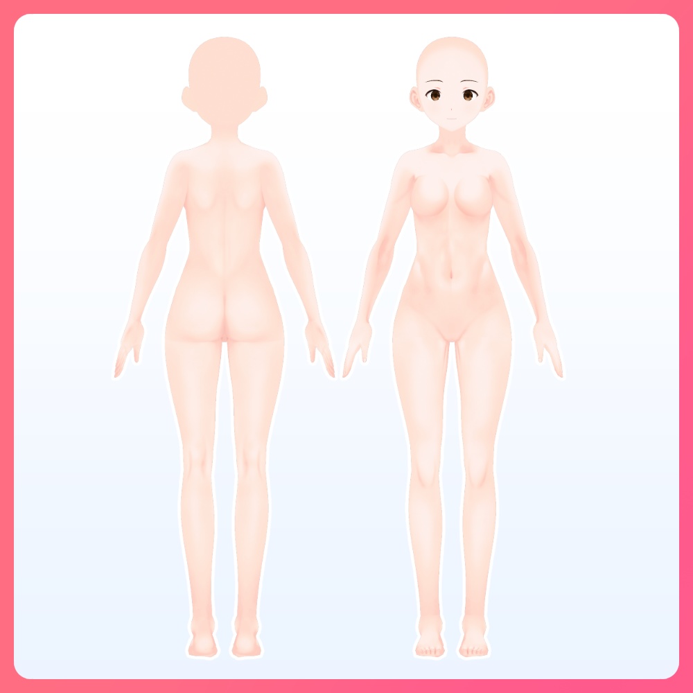 【 #VRoid 4色+カラチェン+スレンダー】フェティッシュな肌テクスチャ Fetish and Detailed skin textures