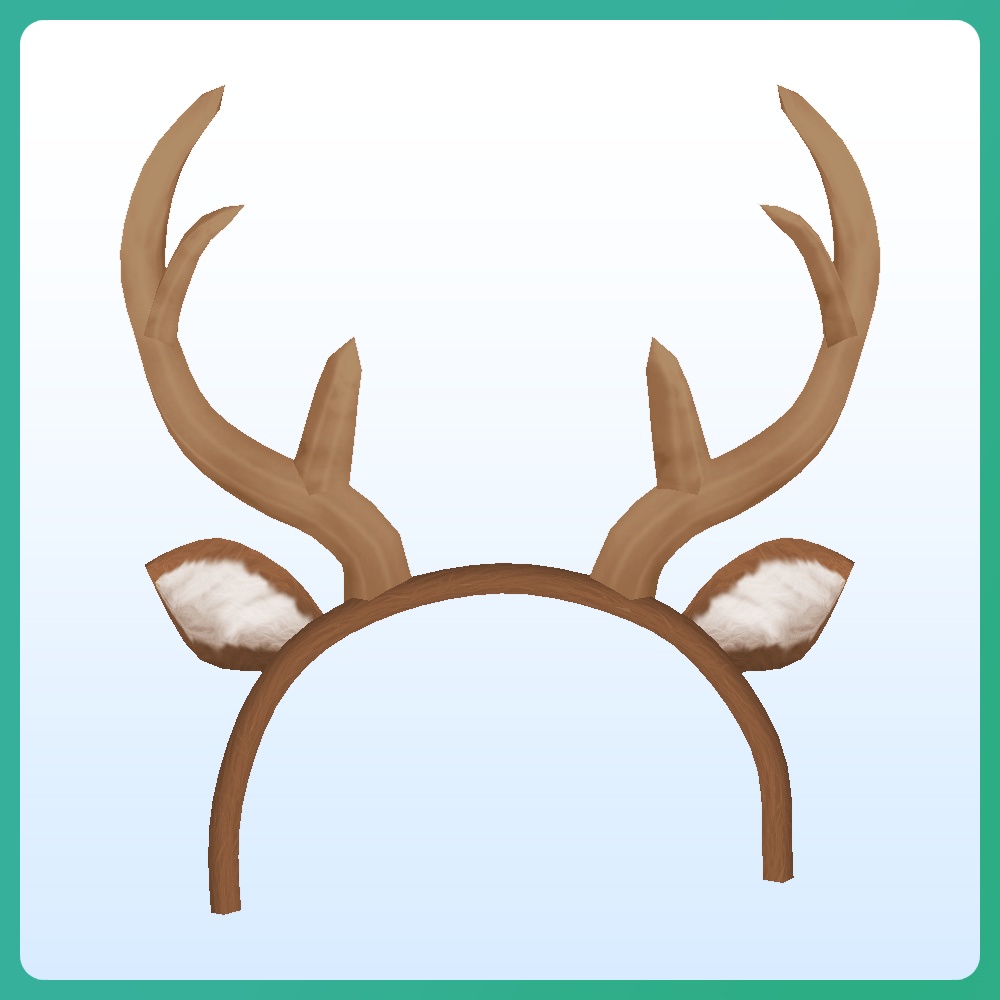 【#VRoid 】ふわ・もこ・リアル トナカイカチューシャ Reindeer Antler Headband