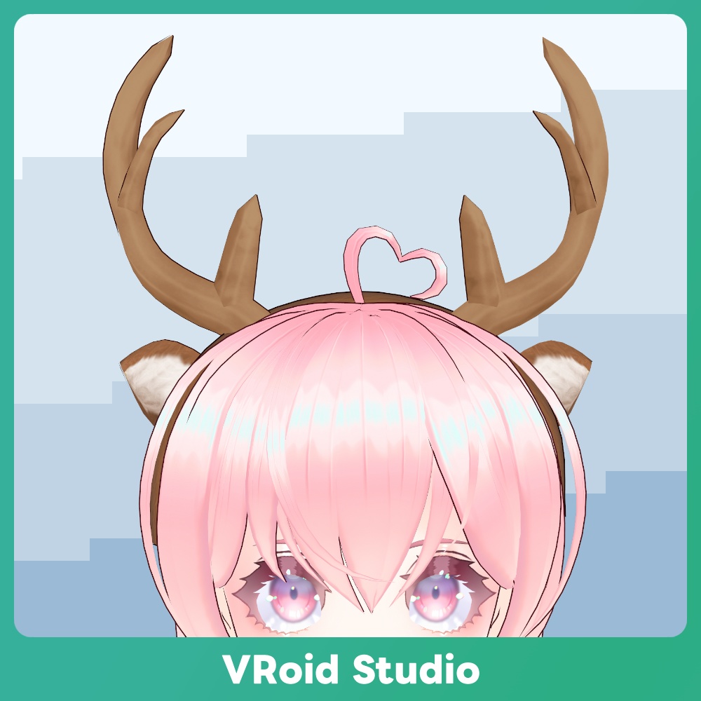 【100JPY!! #VRoid 】ふわ・もこ・リアル トナカイカチューシャ Reindeer Antler Headband