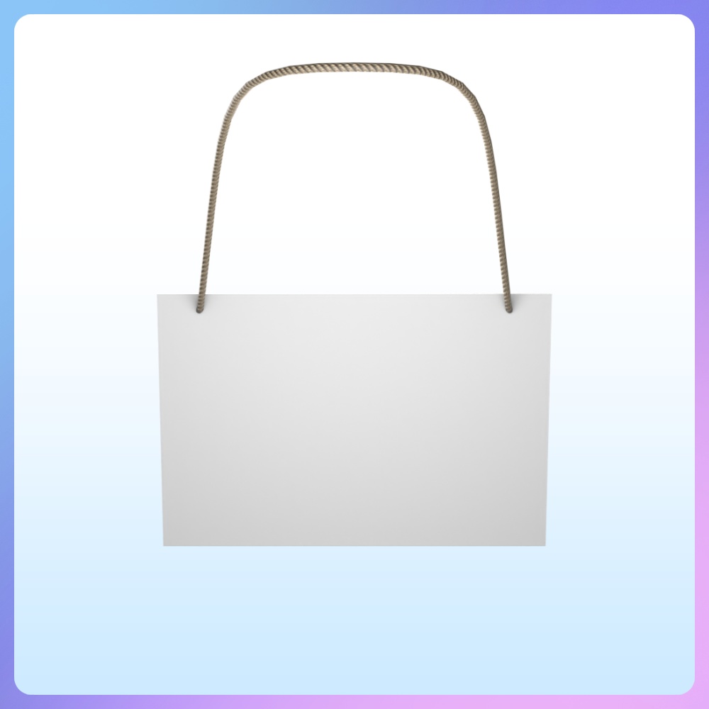 【FBX GLB】首掛けプラカード【反省文】placard board