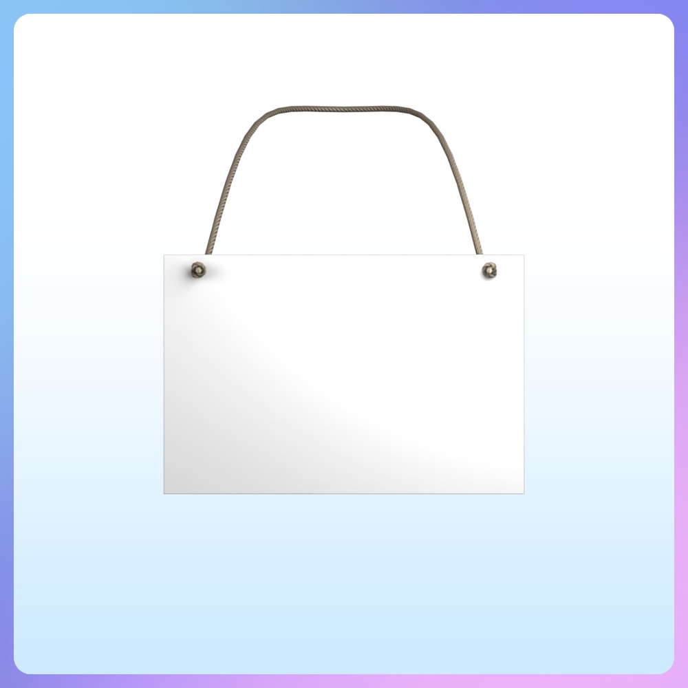 【FBX GLB】首掛けプラカード【反省文】placard board