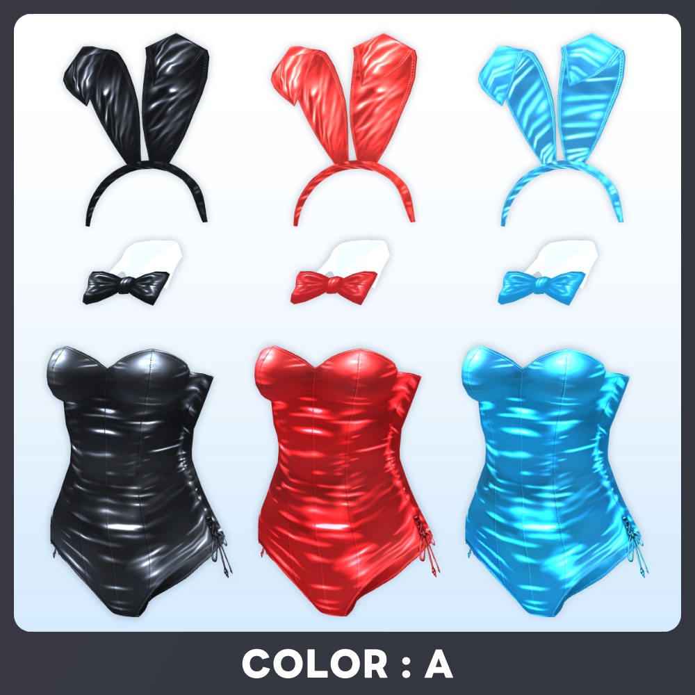 【#VRoid 9色】エナメルバニーガール Patent leather Bunny