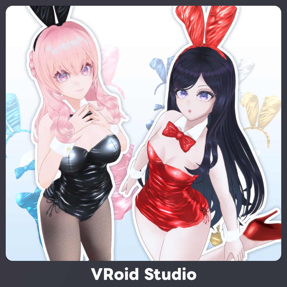 【#VRoid 9色】エナメルバニーガール Patent leather Bunny