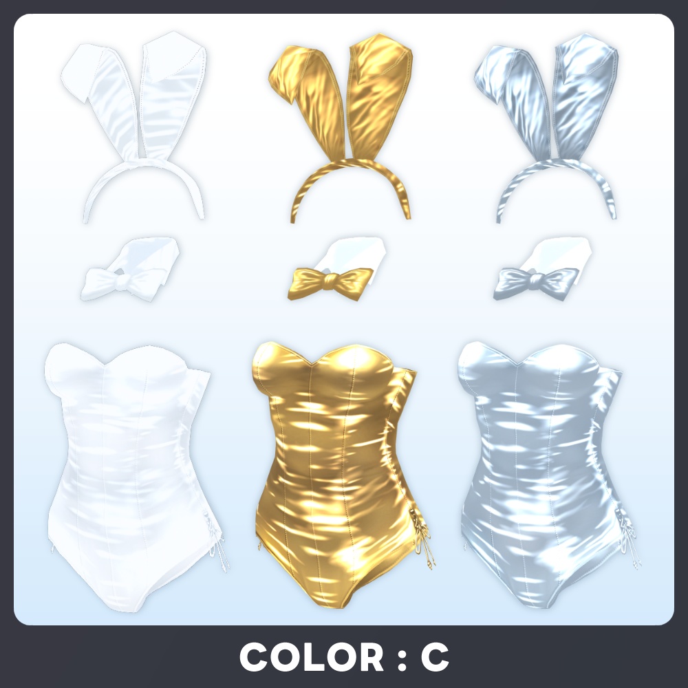 【#VRoid 9色】エナメルバニーガール Patent leather Bunny