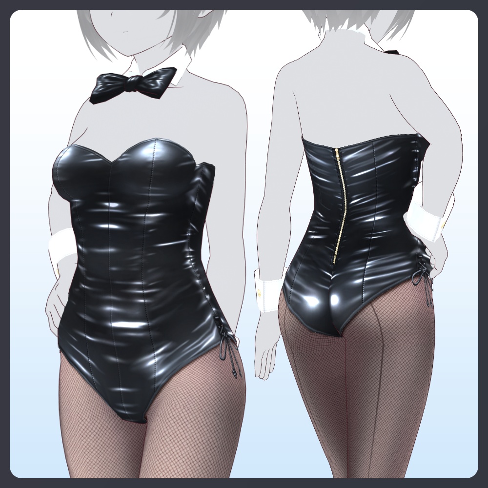 【#VRoid 9色】エナメルバニーガール Patent leather Bunny