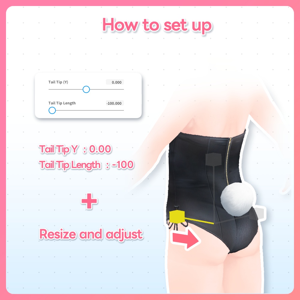 【7色 #VRoid アクセ】うさぎのしっぽ Rabbit Tail Accessory