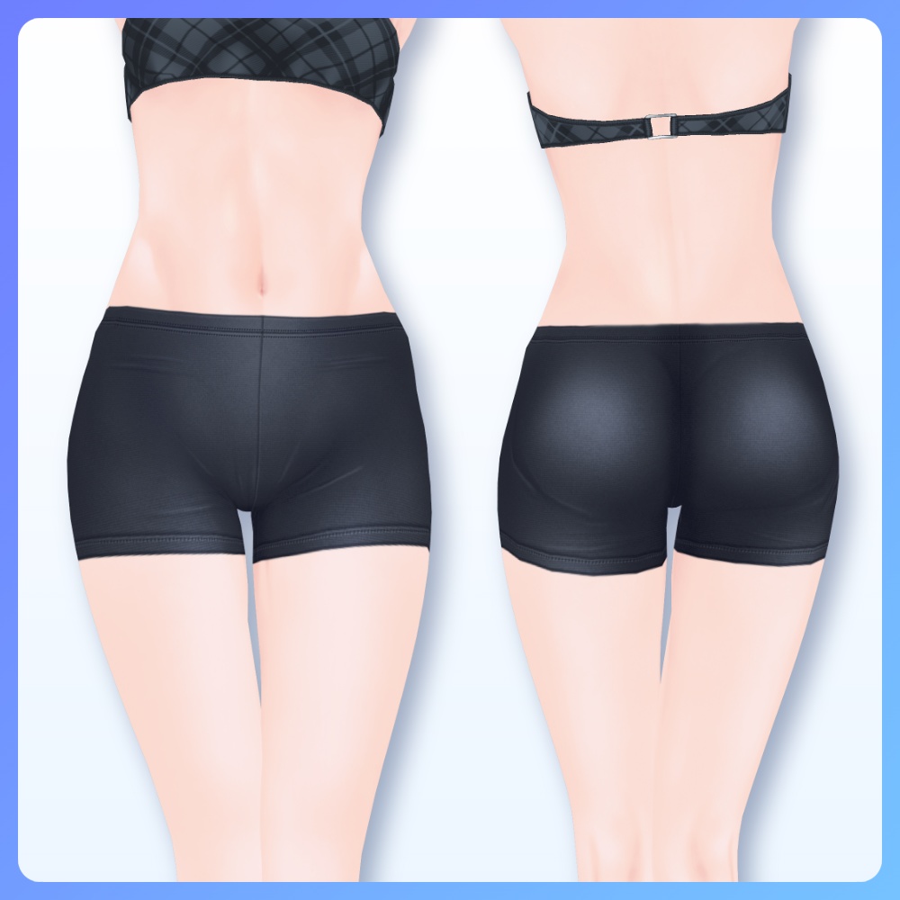 【#VRoid 2色 4パターン】マルチウェイ スパッツ Multiple lengths leggings