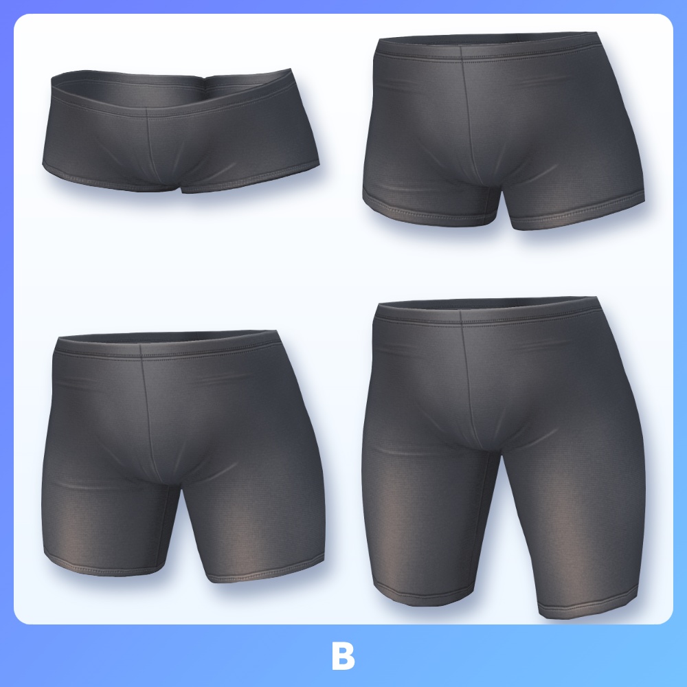 【#VRoid 2色 4パターン】マルチウェイ スパッツ Multiple lengths leggings