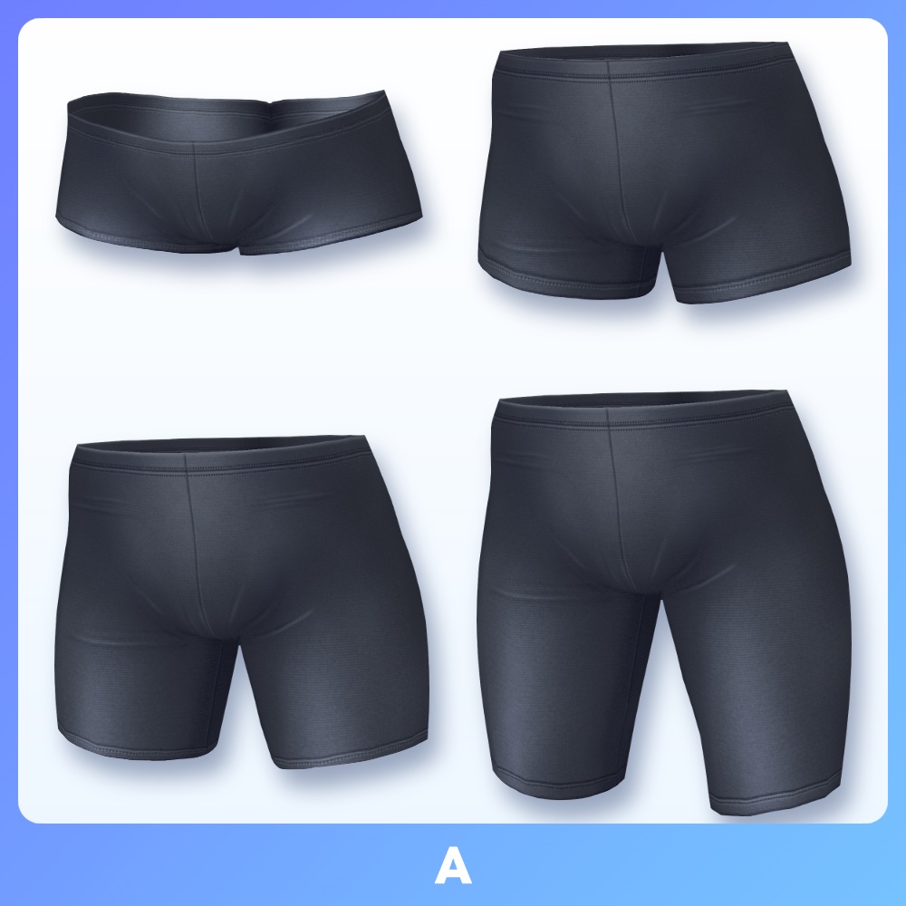 【#VRoid 2色 4パターン】マルチウェイ スパッツ Multiple lengths leggings