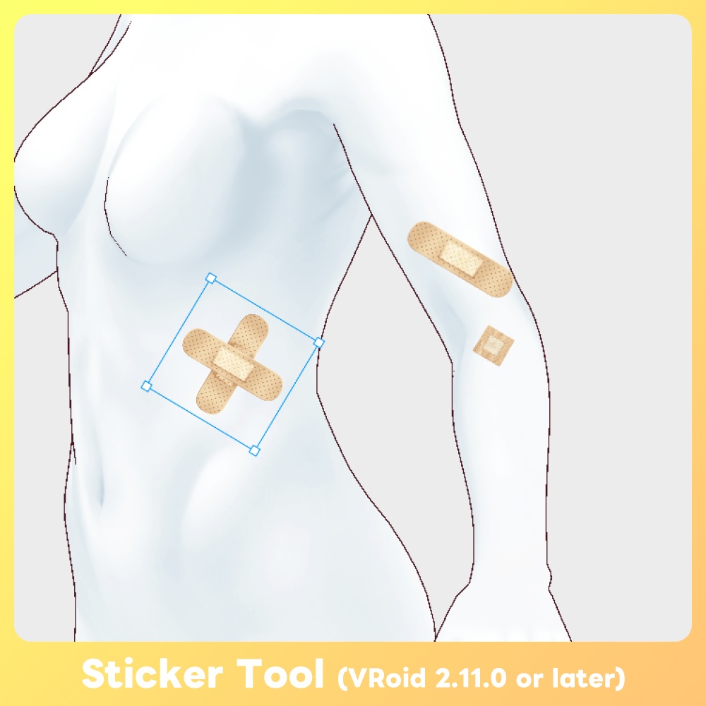 【#VRoid 10色 スタンプ同梱!】カスタマイザブル バンテージ customizable bandage