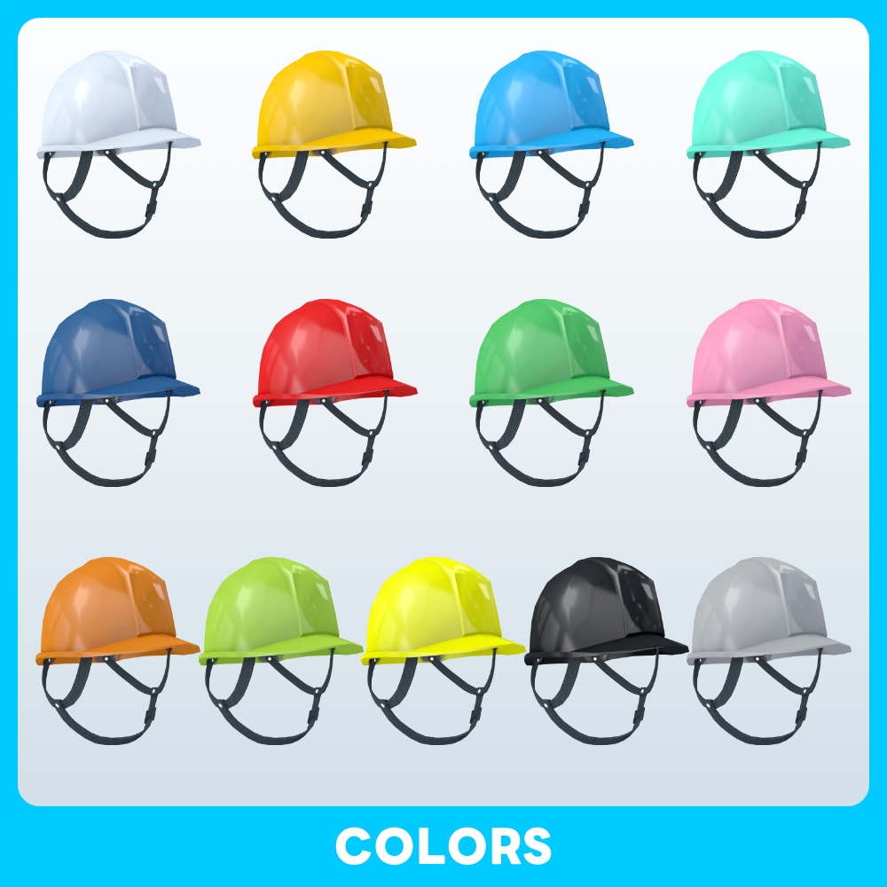 【FBX GLB XWear 13Color】セーフティ ヘルメット Colored Safety Helmet