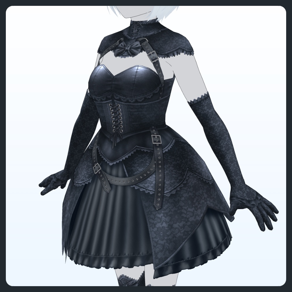 【#VRoid 8COLOR】シャドウブルームゴシックドレス Shadow Bloom GothicDress