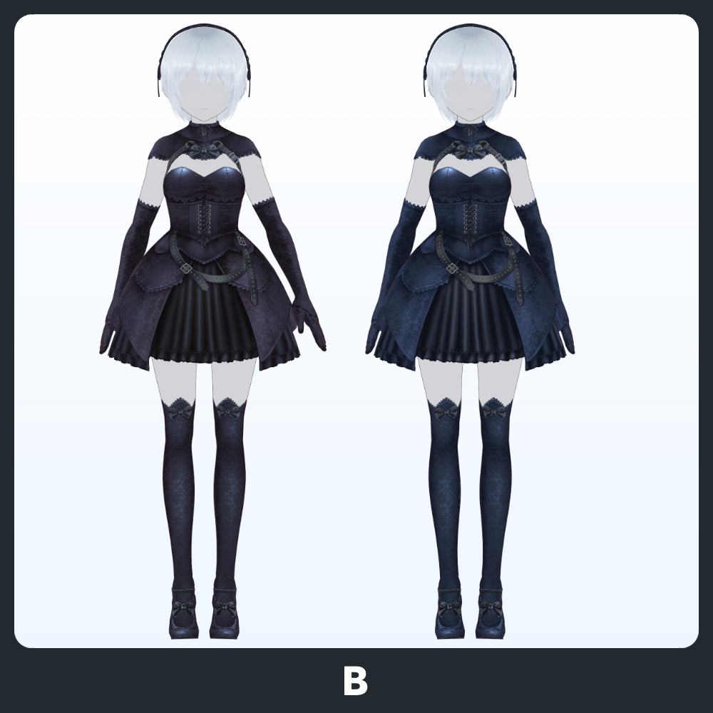 【#VRoid 8COLOR】シャドウブルームゴシックドレス Shadow Bloom GothicDress