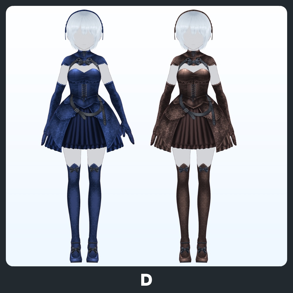 【#VRoid 8COLOR】シャドウブルームゴシックドレス Shadow Bloom GothicDress