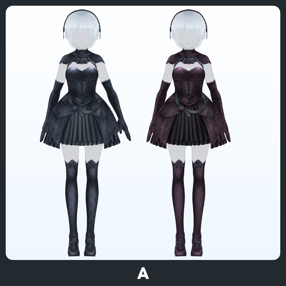 【#VRoid 8COLOR】シャドウブルームゴシックドレス Shadow Bloom GothicDress