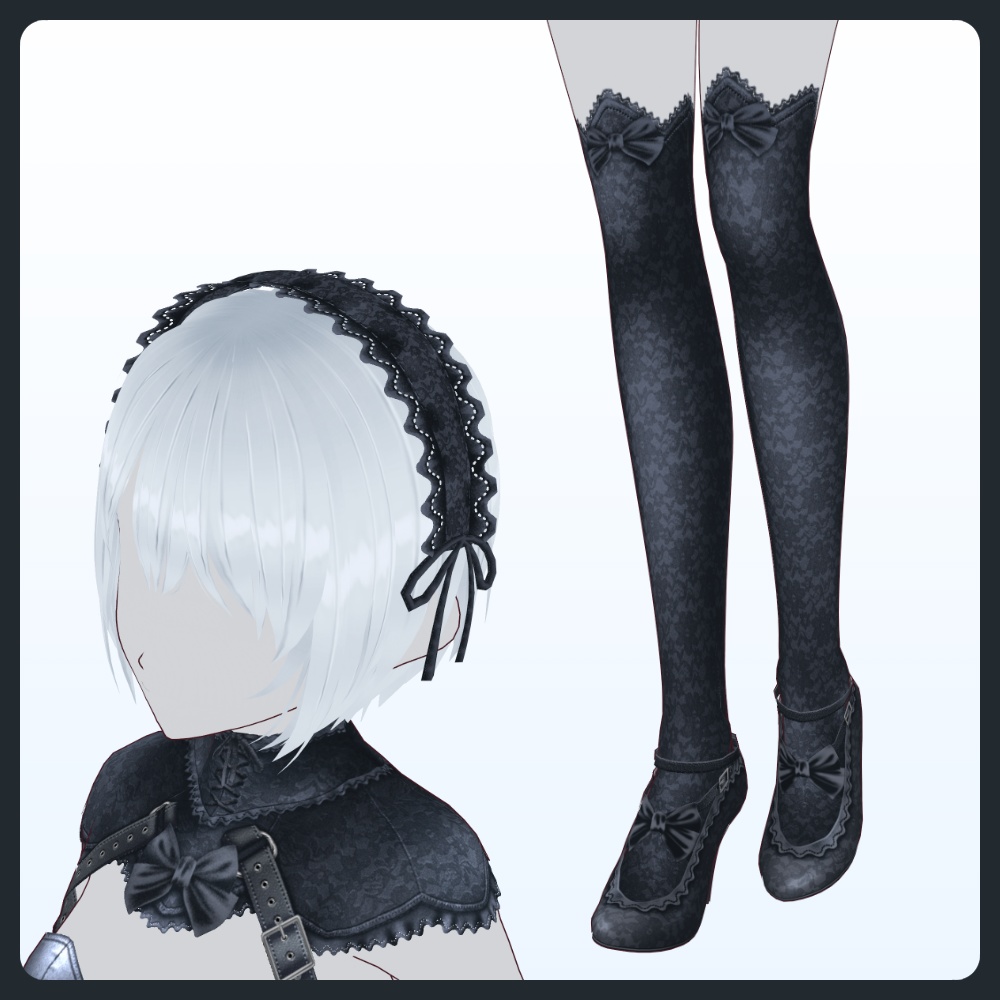 【#VRoid 8COLOR】シャドウブルームゴシックドレス Shadow Bloom GothicDress