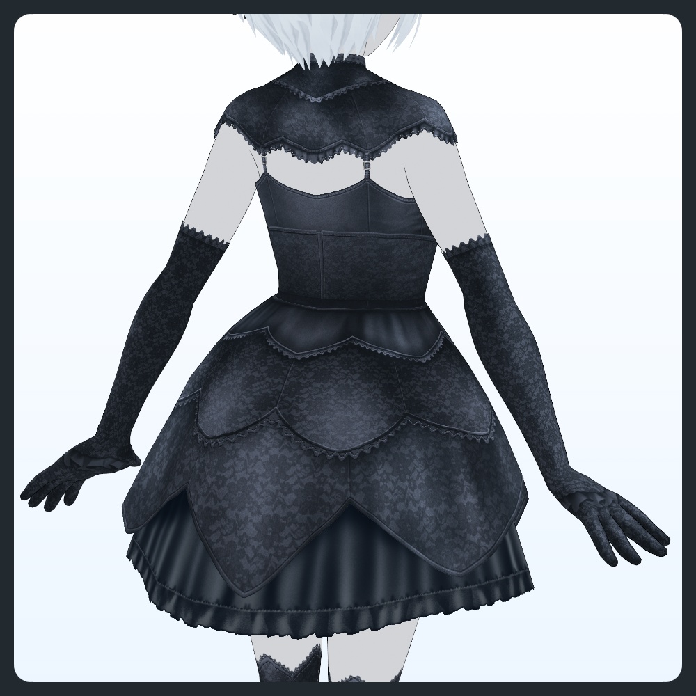 【#VRoid 8COLOR】シャドウブルームゴシックドレス Shadow Bloom GothicDress