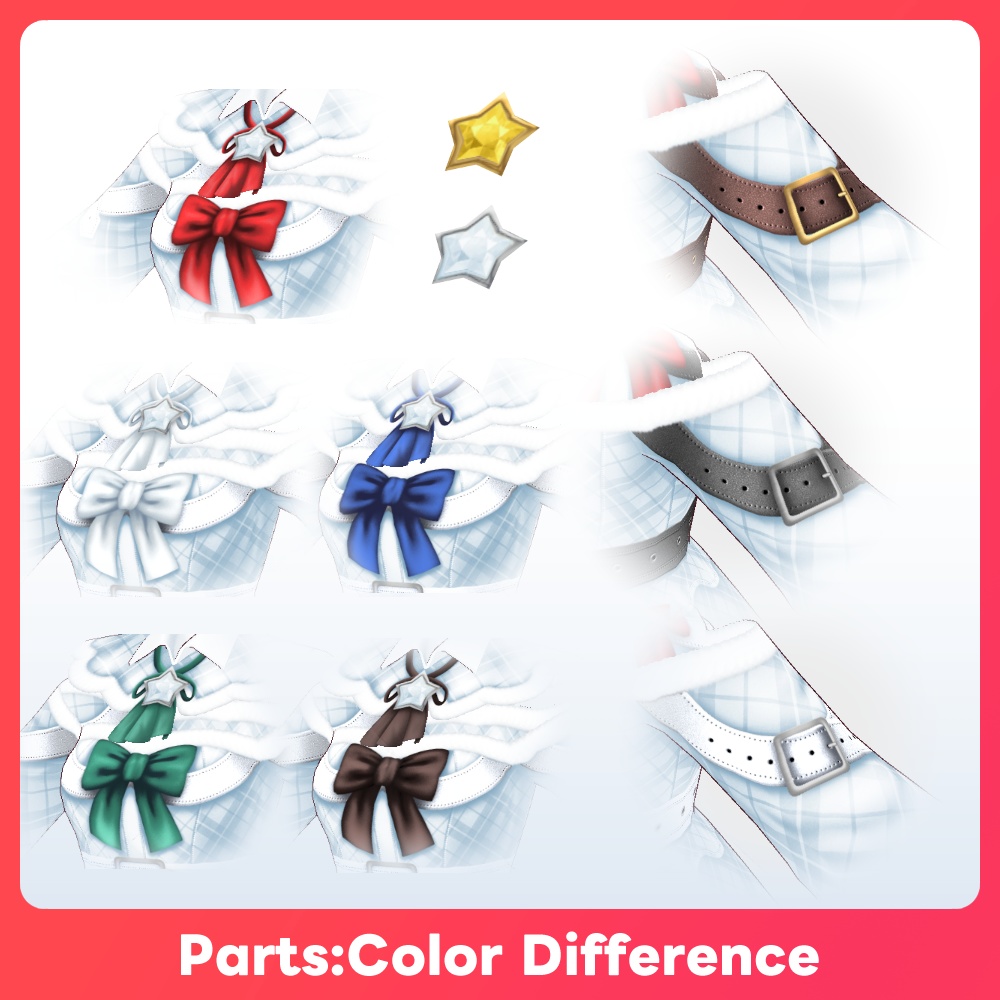 【2024 #VRoid 6色】サンタドレス'24 Santa Dresses