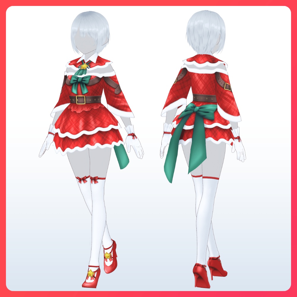 【2024 #VRoid 6色】サンタドレス'24 Santa Dresses