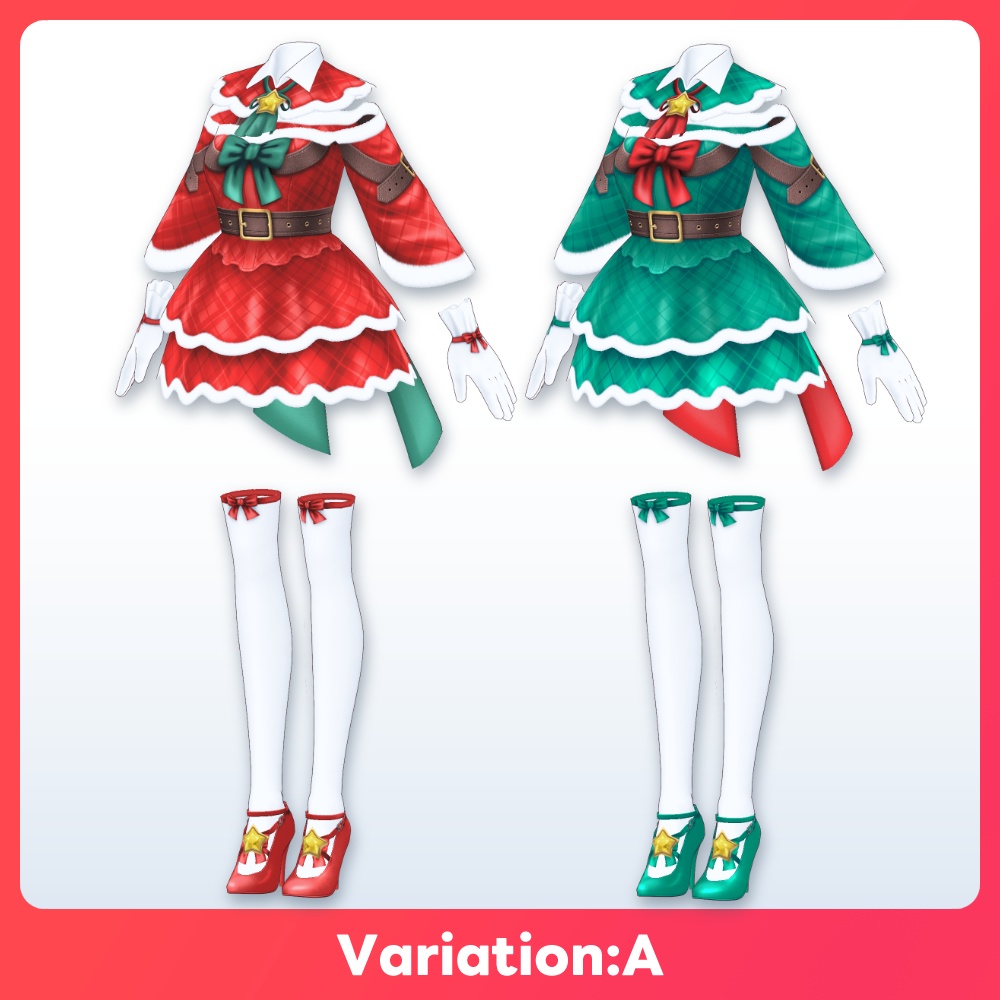 【2024 #VRoid 6色】サンタドレス'24 Santa Dresses