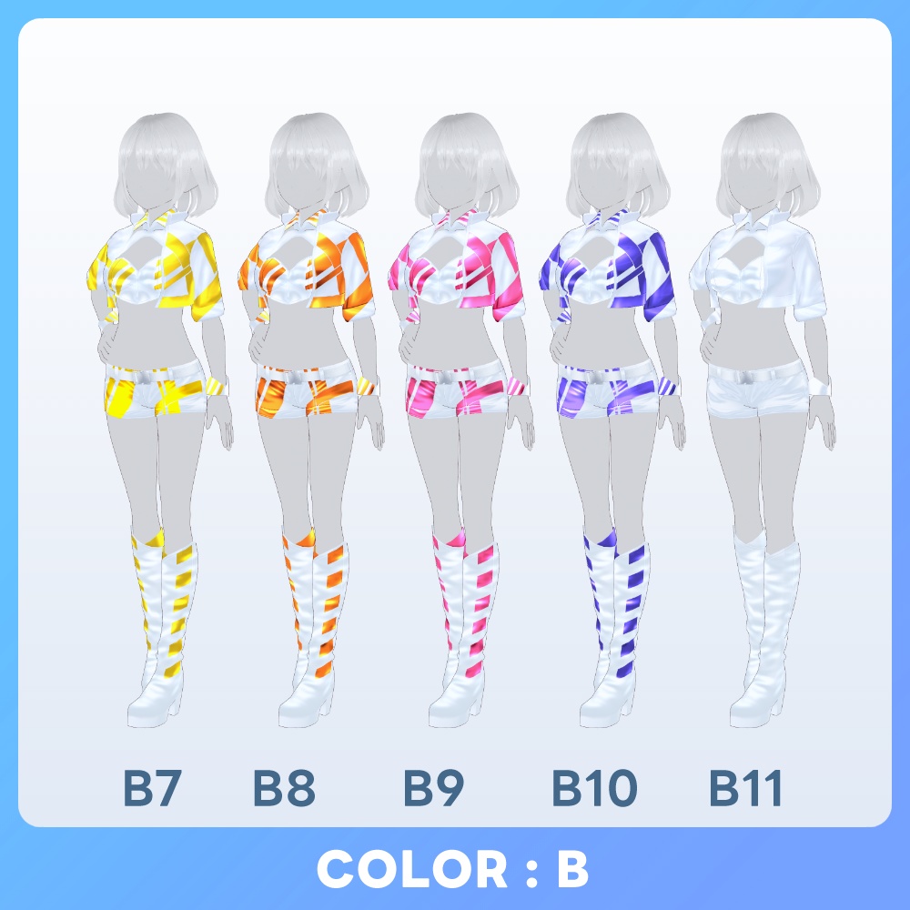 【#VRoid 22Color】ベロシティ・グリッドガール Velocity Grid Girl Outfits