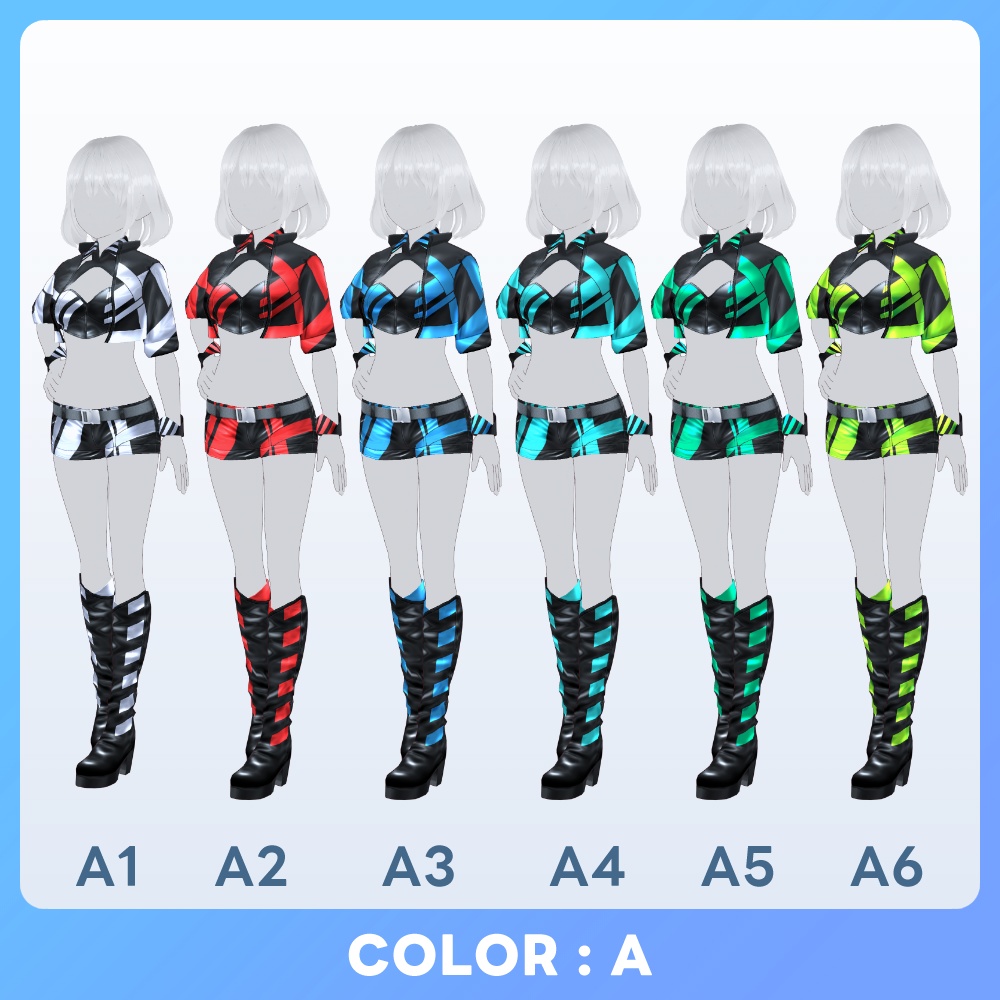 【#VRoid 22Color】ベロシティ・グリッドガール Velocity Grid Girl Outfits