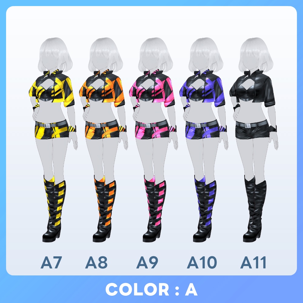 【#VRoid 22Color】ベロシティ・グリッドガール Velocity Grid Girl Outfits