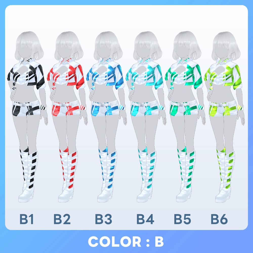 【#VRoid 22Color】ベロシティ・グリッドガール Velocity Grid Girl Outfits