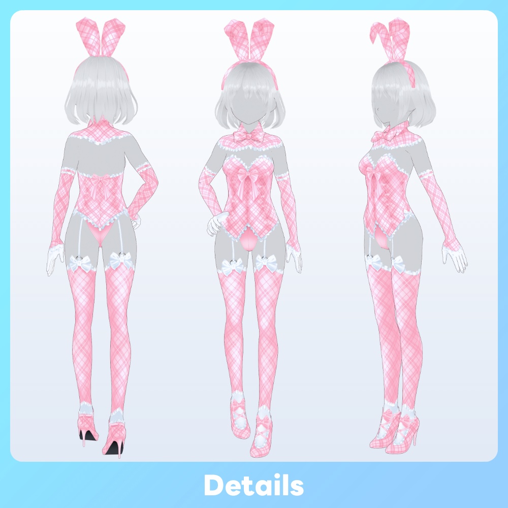 【#VRoid 10Color】フリル&チェッカードバニー Frill checkered Bunny Girl