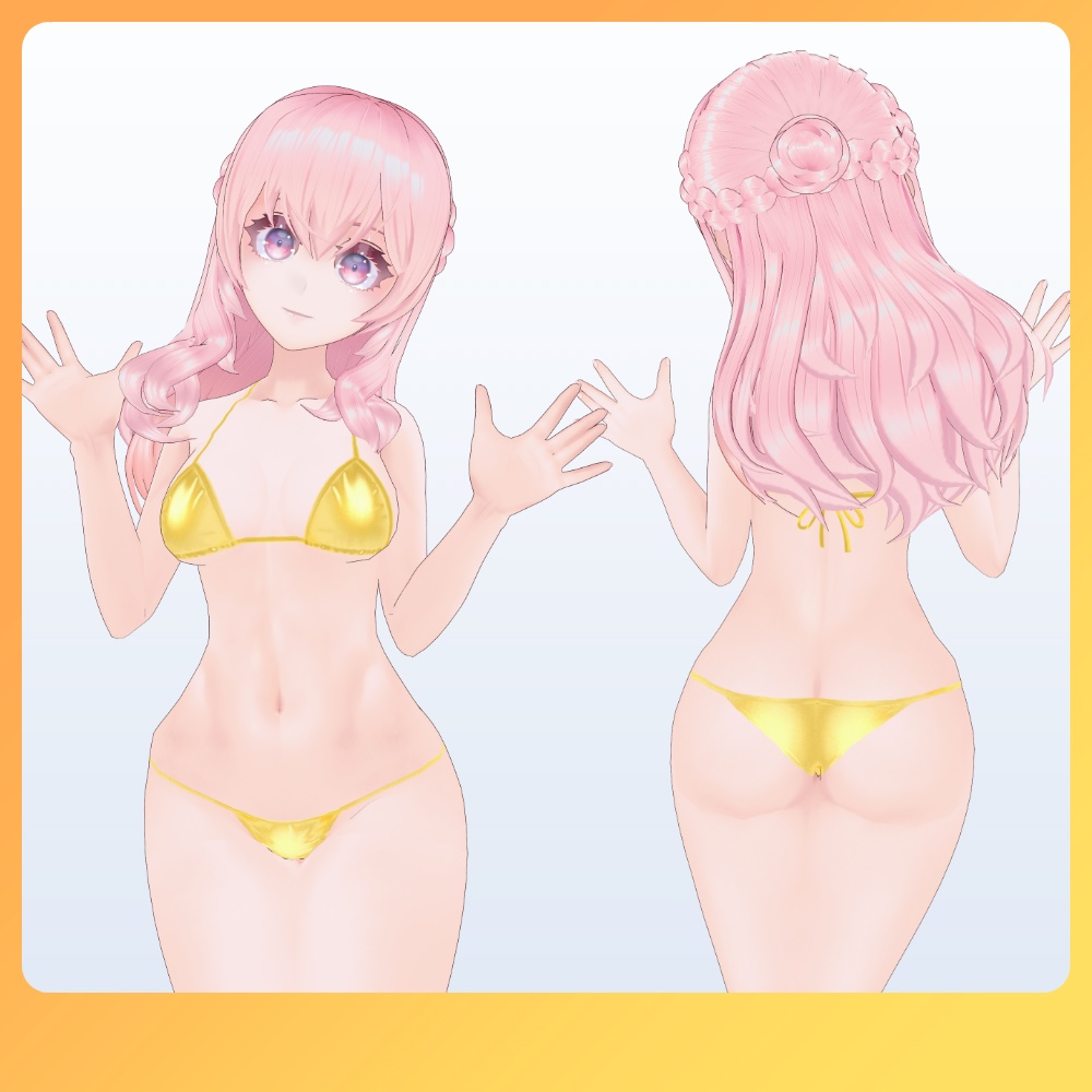 【#VRoid 】ゴールデン ビキニ Gold Color BIkini for VRoid