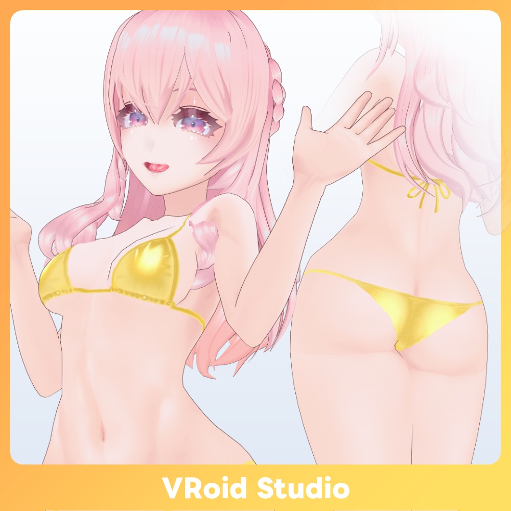 【#VRoid 】金ビキニ Gold Color BIkini for VRoid