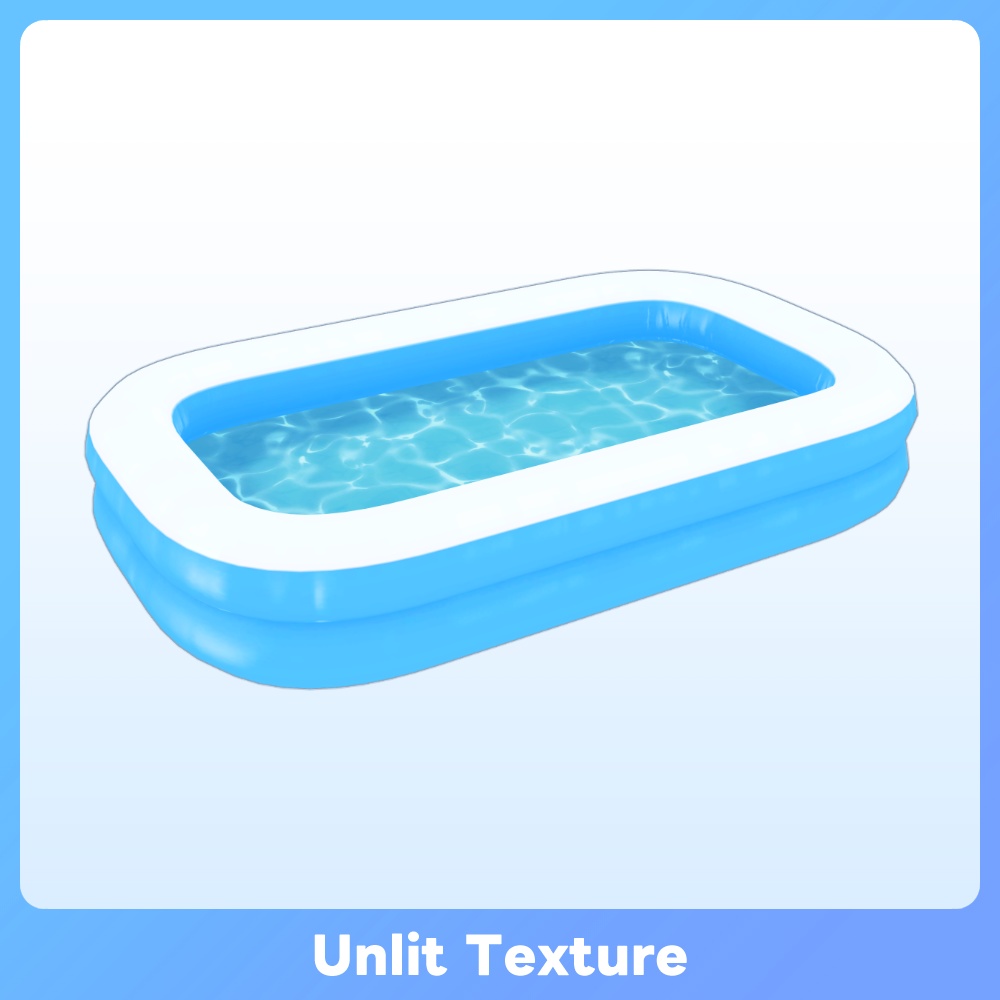 【VRC FBX GLB】ビニールプール スクエア Kiddie pool square