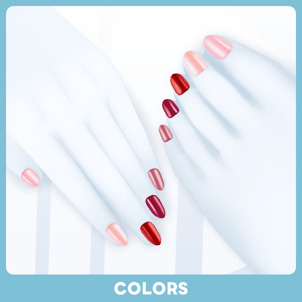 【SALE 500▶︎400JPY #VRoid 20Color】ナチュラル&ベーシックネイルセット Natural & Essential Nail Set