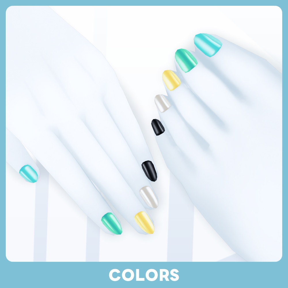 【SALE 500▶︎400JPY #VRoid 20Color】ナチュラル&ベーシックネイルセット Natural & Essential Nail Set