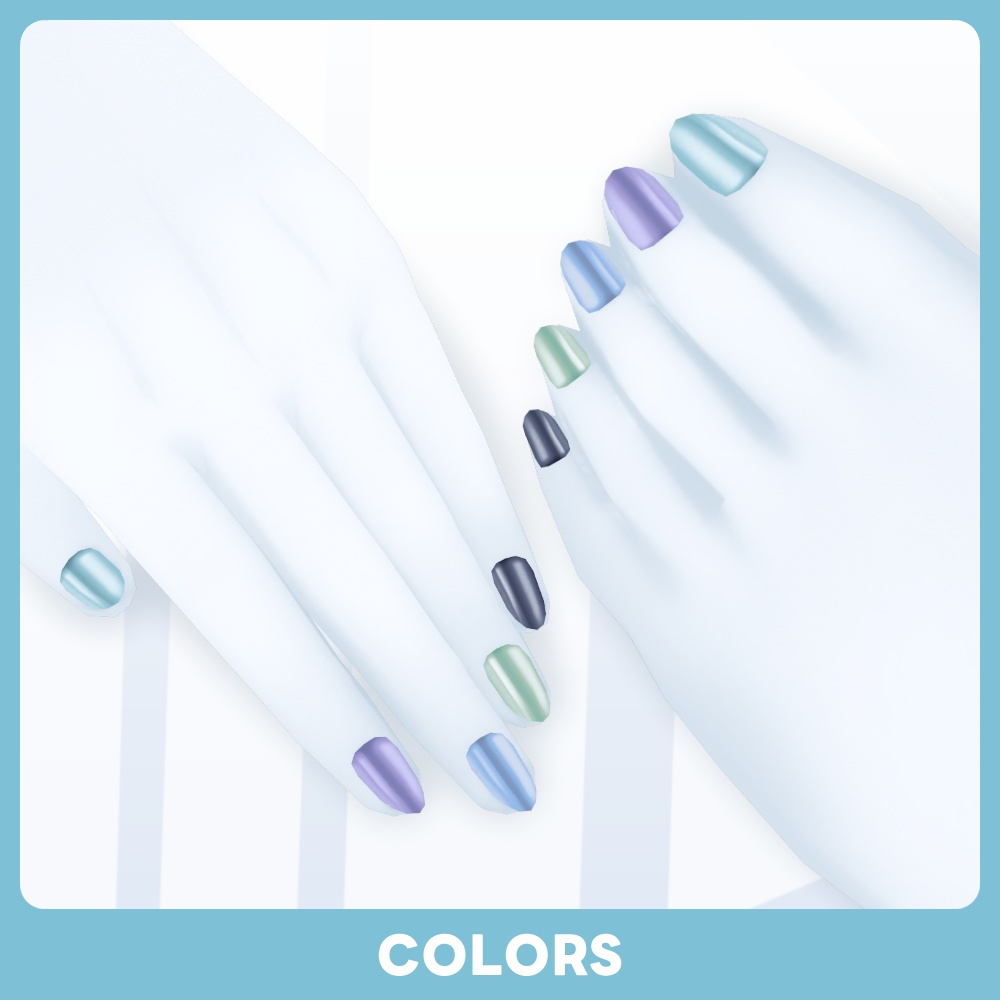 【SALE 500▶︎400JPY #VRoid 20Color】ナチュラル&ベーシックネイルセット Natural & Essential Nail Set