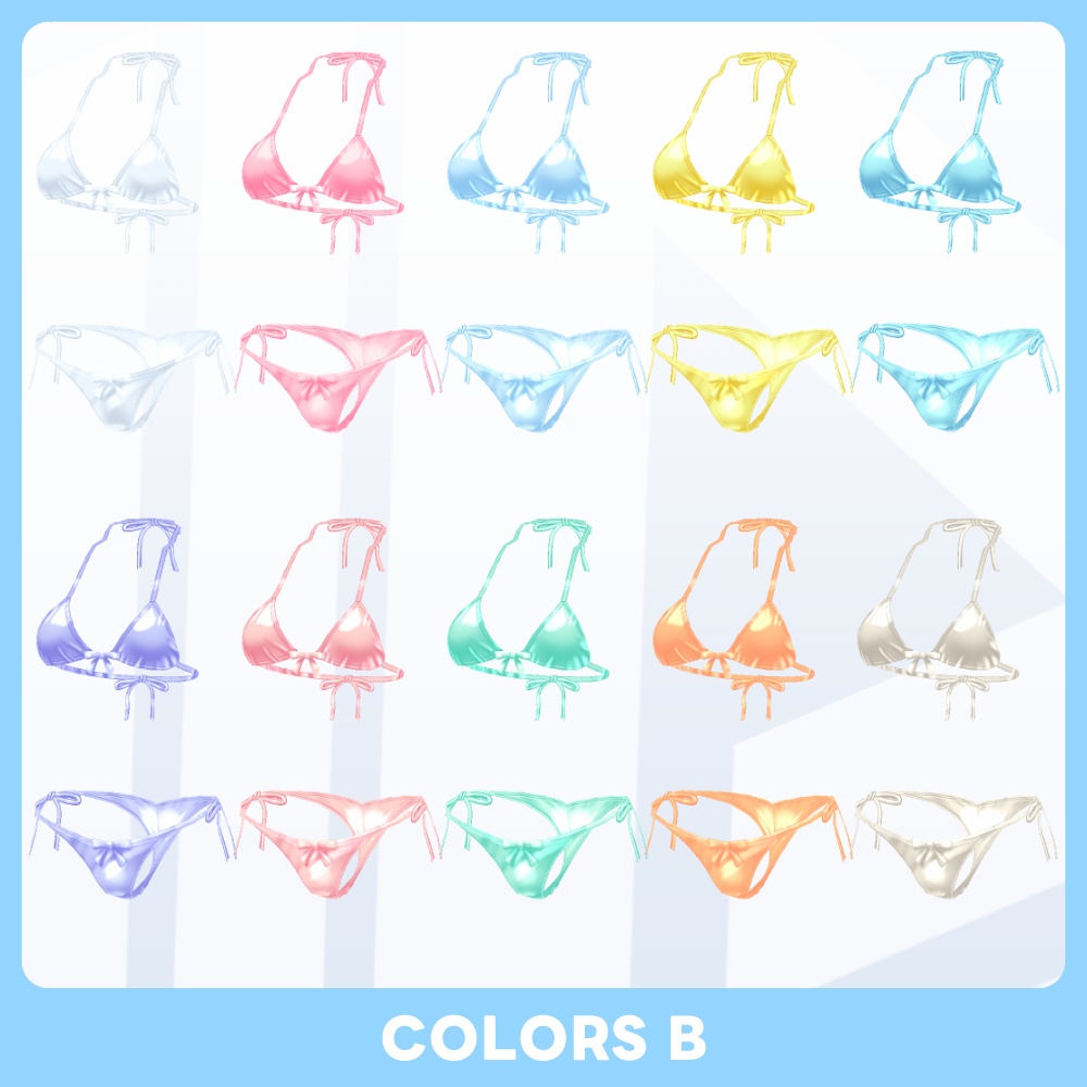 【VRoid 20Color】ビビッド&ミルキー グロスビキニ Vivid & Glossy Bikini