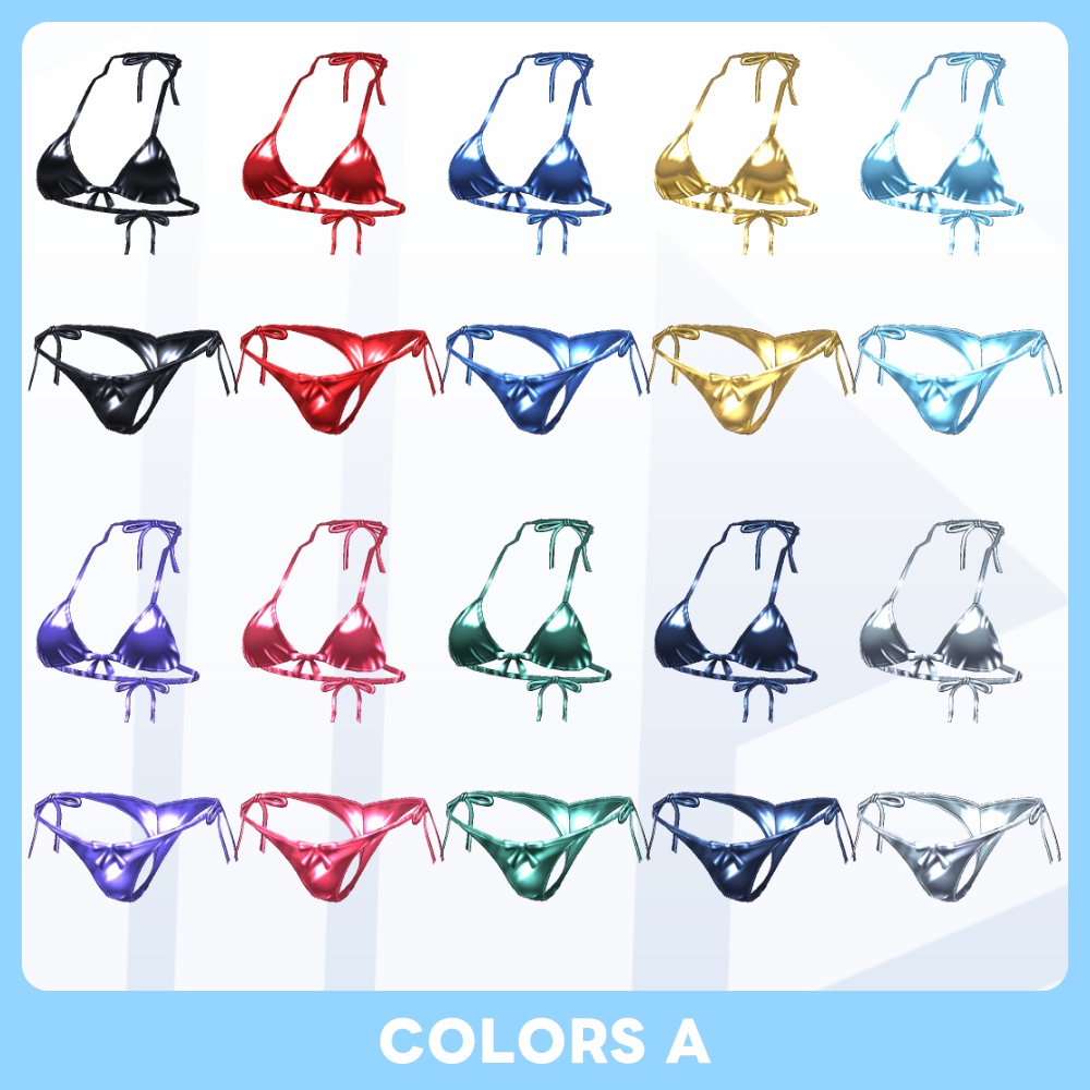 【VRoid 20Color】ビビッド&ミルキー グロスビキニ Vivid & Glossy Bikini