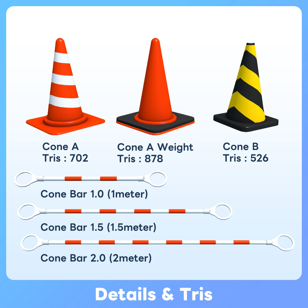 【FBX GLB】アルティメット カラーコーン The ULTIMATE Traffic Cone Collection