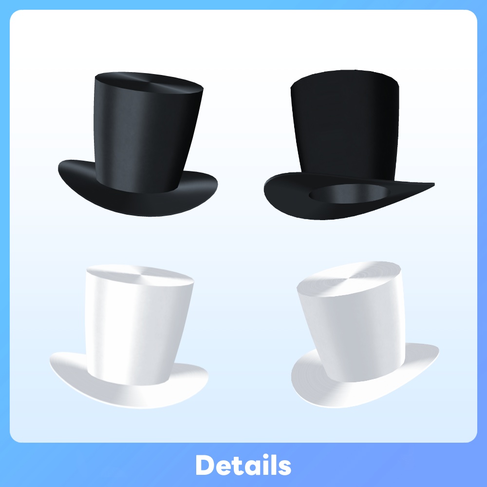 【VRoid アクセサリー】エレガント シルクハット Elegant Top Hat for VRoid