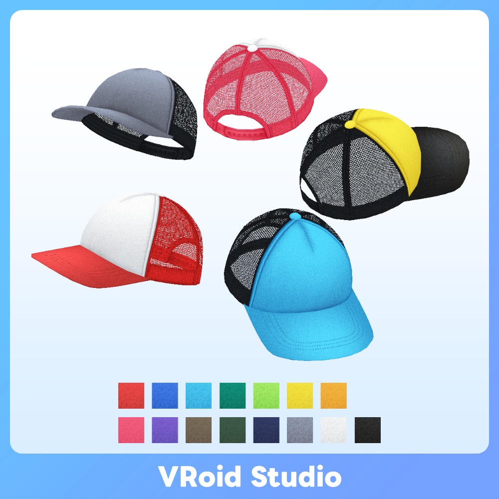 【VRoid アクセサリー】メッシュキャップ ベーシック Basic Trucker Cap