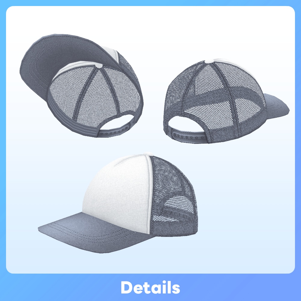 【VRoid アクセサリー】メッシュキャップ ベーシック Basic Trucker Cap