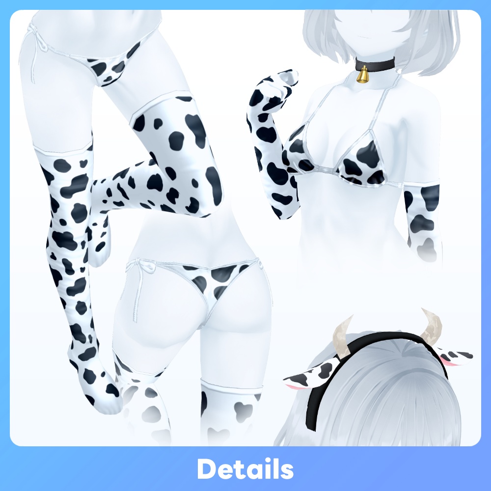 【VRoid】牛柄ビキニ V2 Cow Pattern Bikini Swimwear V2