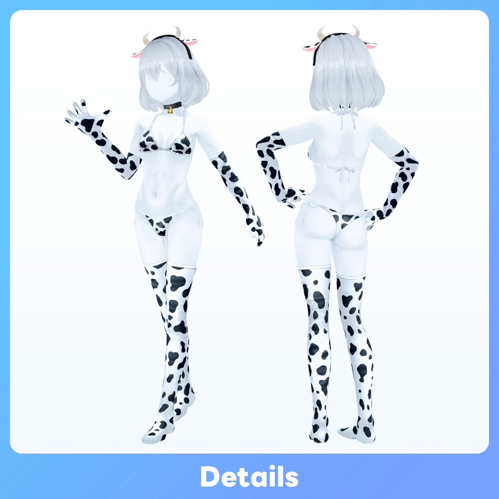 【VRoid】牛柄ビキニ V2 Cow Pattern Bikini Swimwear V2
