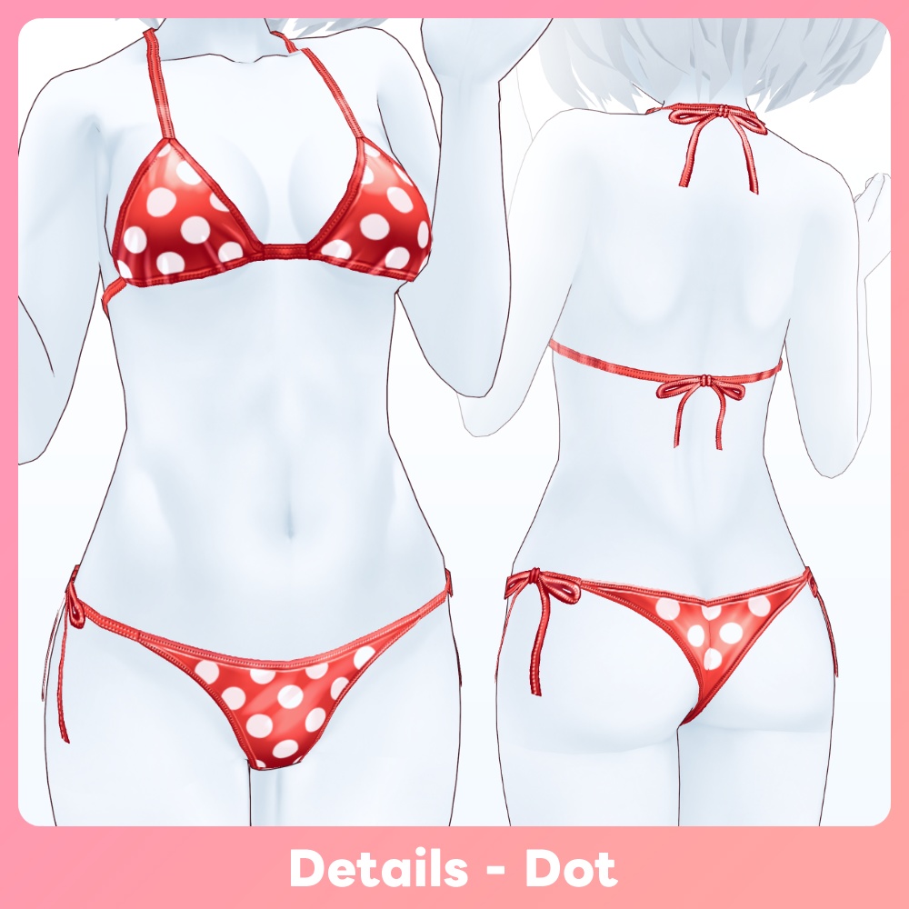 【VRoid】グロッシー ビキニ パターンズ Glossy Bikini patterns for VRoid