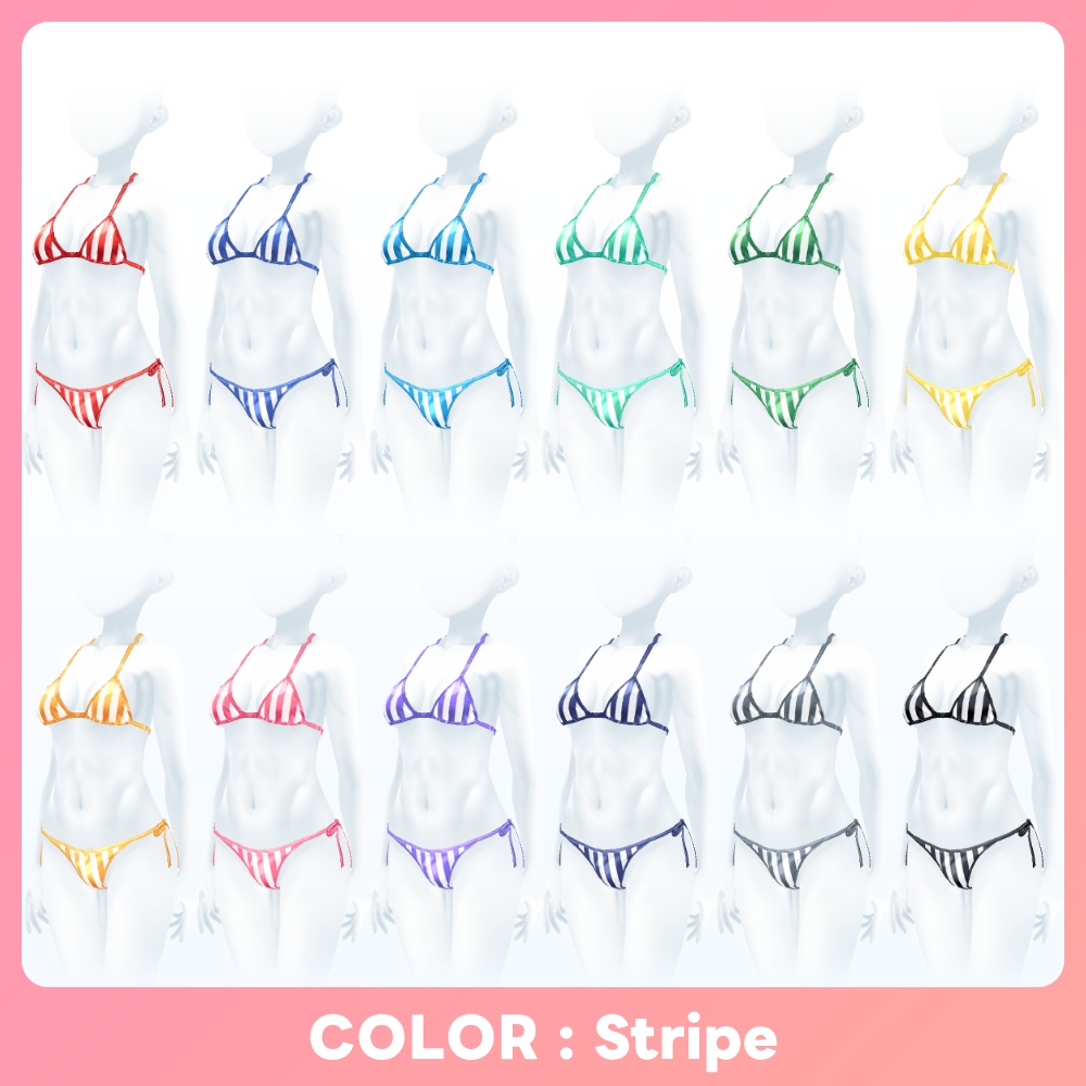 【VRoid】グロッシー ビキニ パターンズ Glossy Bikini patterns for VRoid