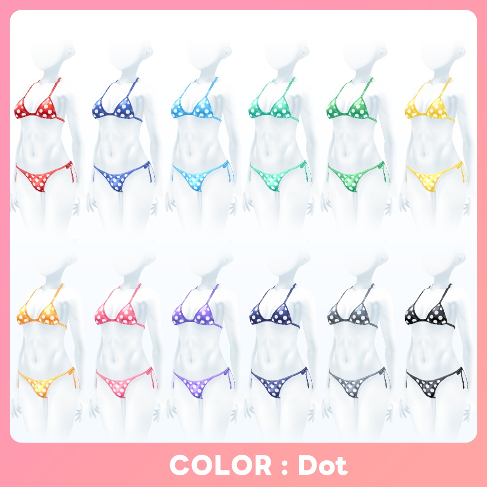 【VRoid】グロッシー ビキニ パターンズ Glossy Bikini patterns for VRoid